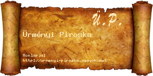 Ürményi Piroska névjegykártya