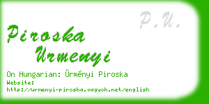 piroska urmenyi business card