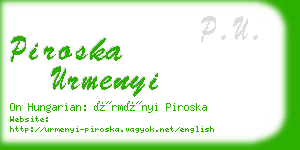 piroska urmenyi business card